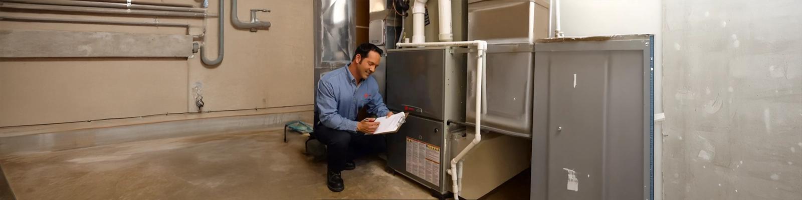Furnace Replacement Near Me: HVAC Technician Installing a Gas Furnace